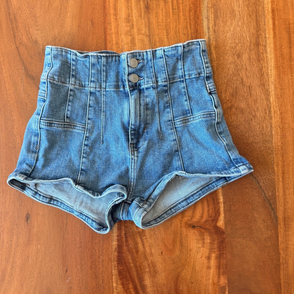 We The Free Women's Blue High Waisted Short Shorts Size 26
